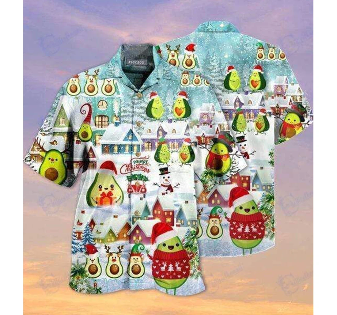 Personalized Avocado Christmas- Chillicothemall Hawaiian Shirt, Button Up Aloha Shirt For Men, Women