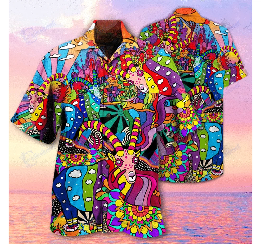 Personalized Discover Cool Amazing Goats Hippie Hawaiian Shirt, Button Up Aloha Shirt For Men, Women