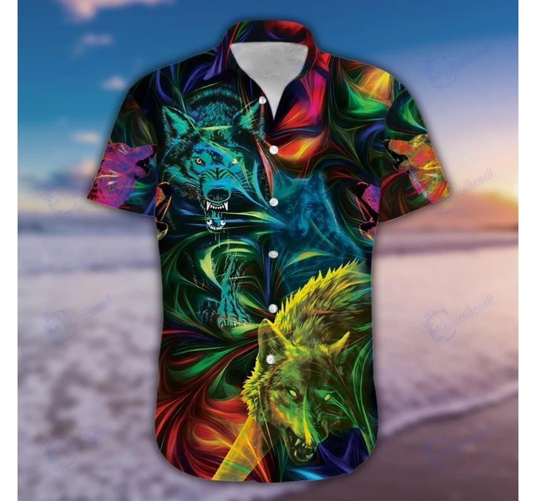 Personalized Amazing Wolves Hawaiian Shirt, Button Up Aloha Shirt For Men, Women