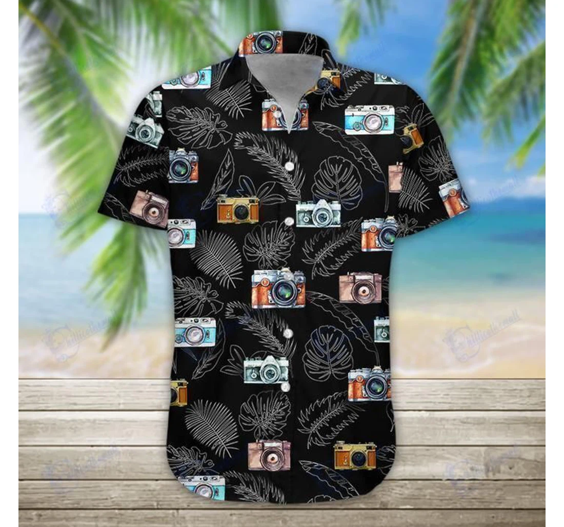 Personalized Camera Hawaiian Shirt, Button Up Aloha Shirt For Men, Women