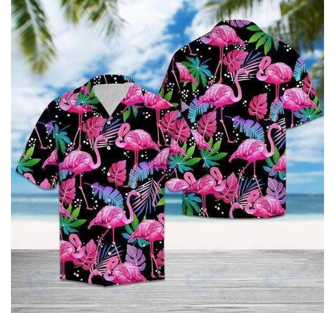 Personalized Amazing Pink Flamingo Hawaiian Shirt, Button Up Aloha Shirt For Men, Women