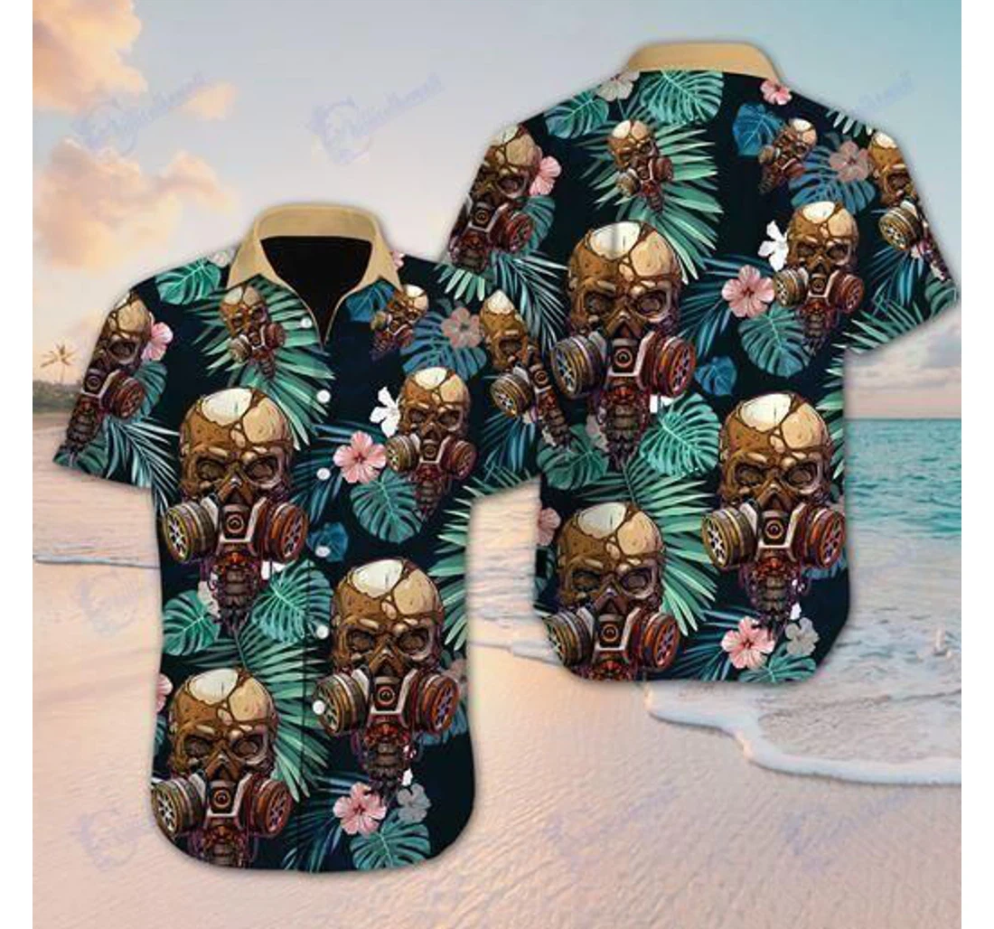 Personalized This Awesome Skull - Hawaiian Shirt, Button Up Aloha Shirt For Men, Women