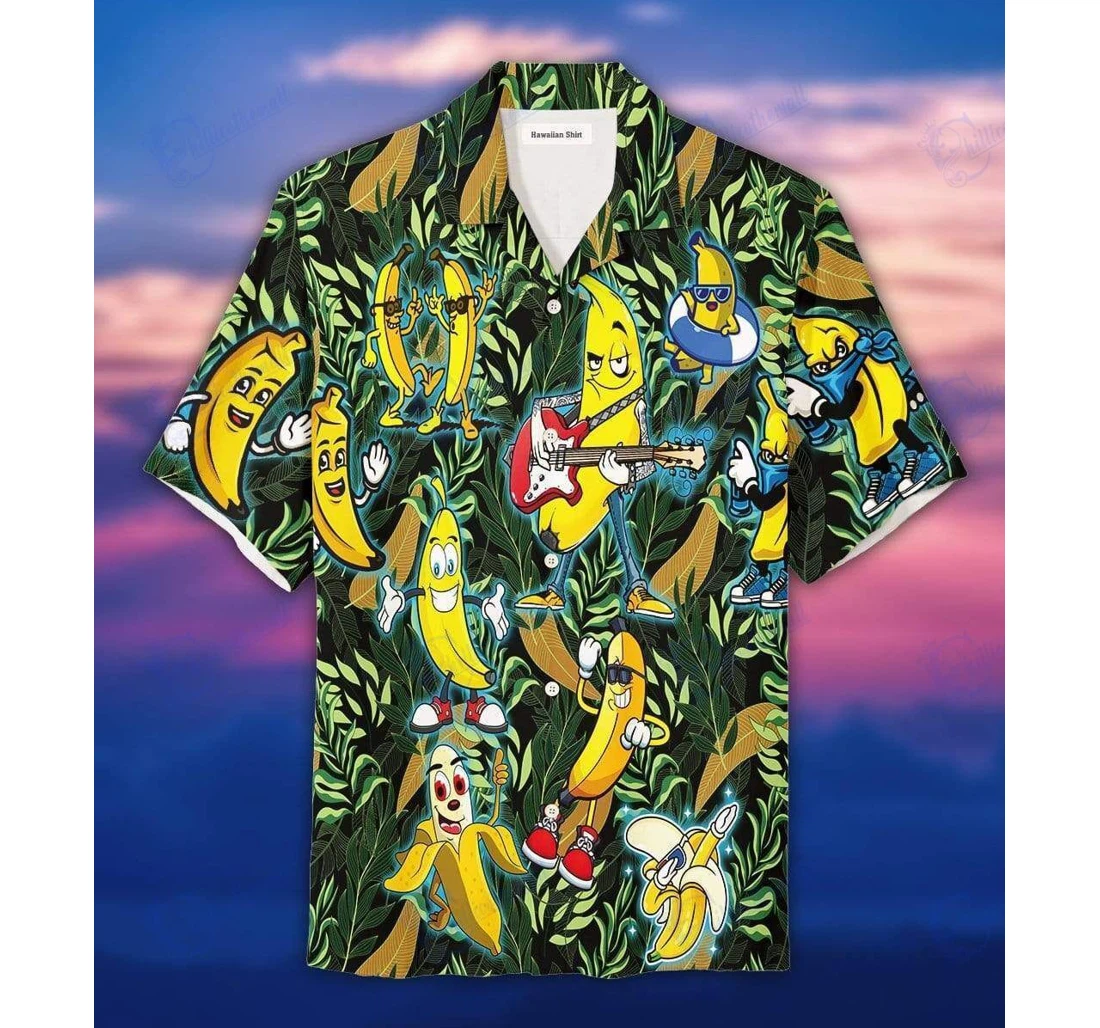 Personalized Happy Bananas- Chillicothemall Hawaiian Shirt, Button Up Aloha Shirt For Men, Women