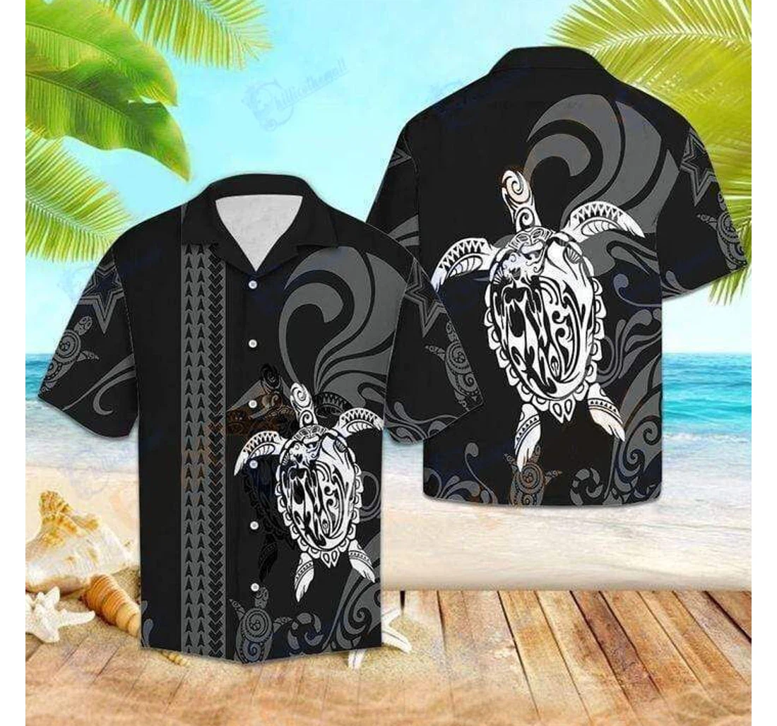 Personalized Discover Cool Turtle Black And White Hawaiian Shirt, Button Up Aloha Shirt For Men, Women