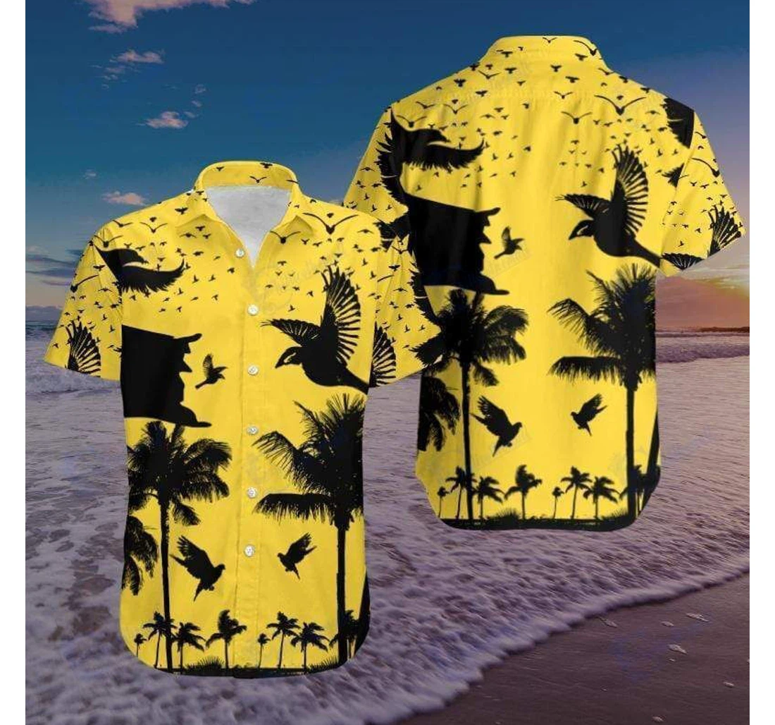 Personalized Coconut Black And Yellow Printing V-zides Sport Hawaiian Shirt, Button Up Aloha Shirt For Men, Women