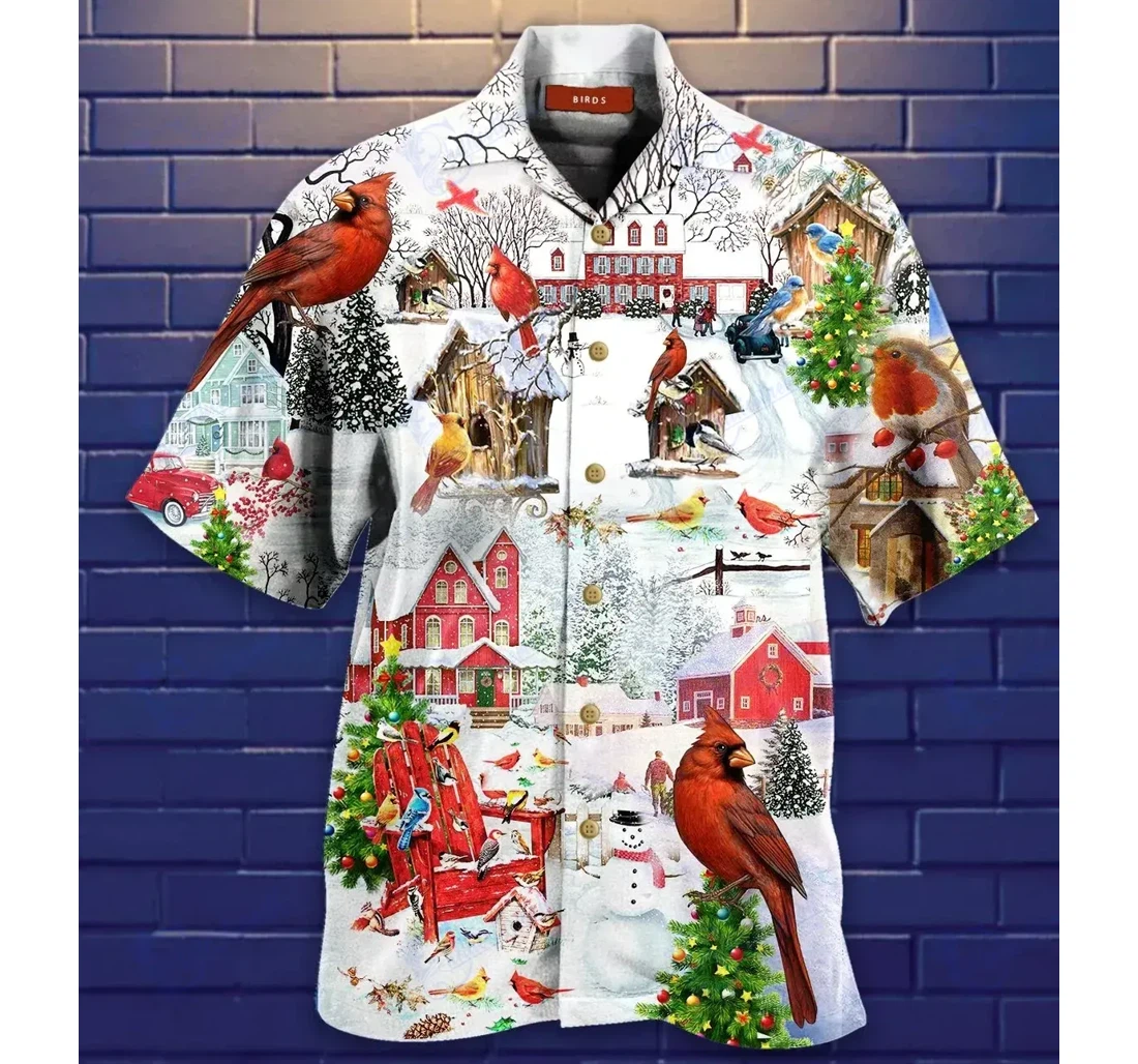 Personalized Amazing Christmas Birds Hawaiian Shirt, Button Up Aloha Shirt For Men, Women