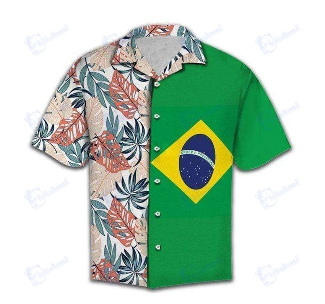 Personalized Find Brazil Lover H Hawaiian Shirt, Button Up Aloha Shirt For Men, Women