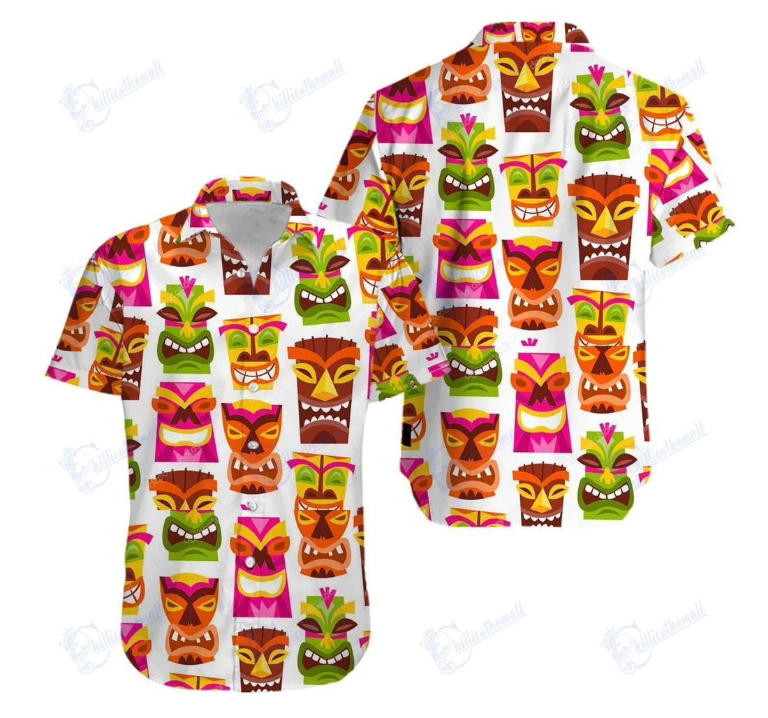 Personalized Tiki Funny Hawaiian Shirt, Button Up Aloha Shirt For Men, Women