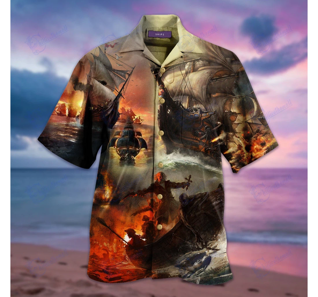 Personalized Amazing Pirate Ship Shirt- Zides-sport Hawaiian Shirt, Button Up Aloha Shirt For Men, Women
