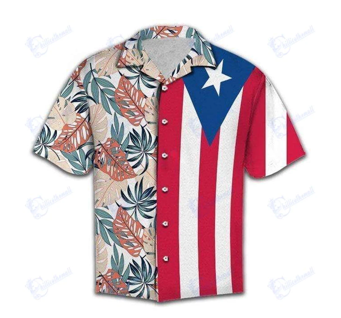 Personalized Puerto Rico H Hawaiian Shirt, Button Up Aloha Shirt For Men, Women