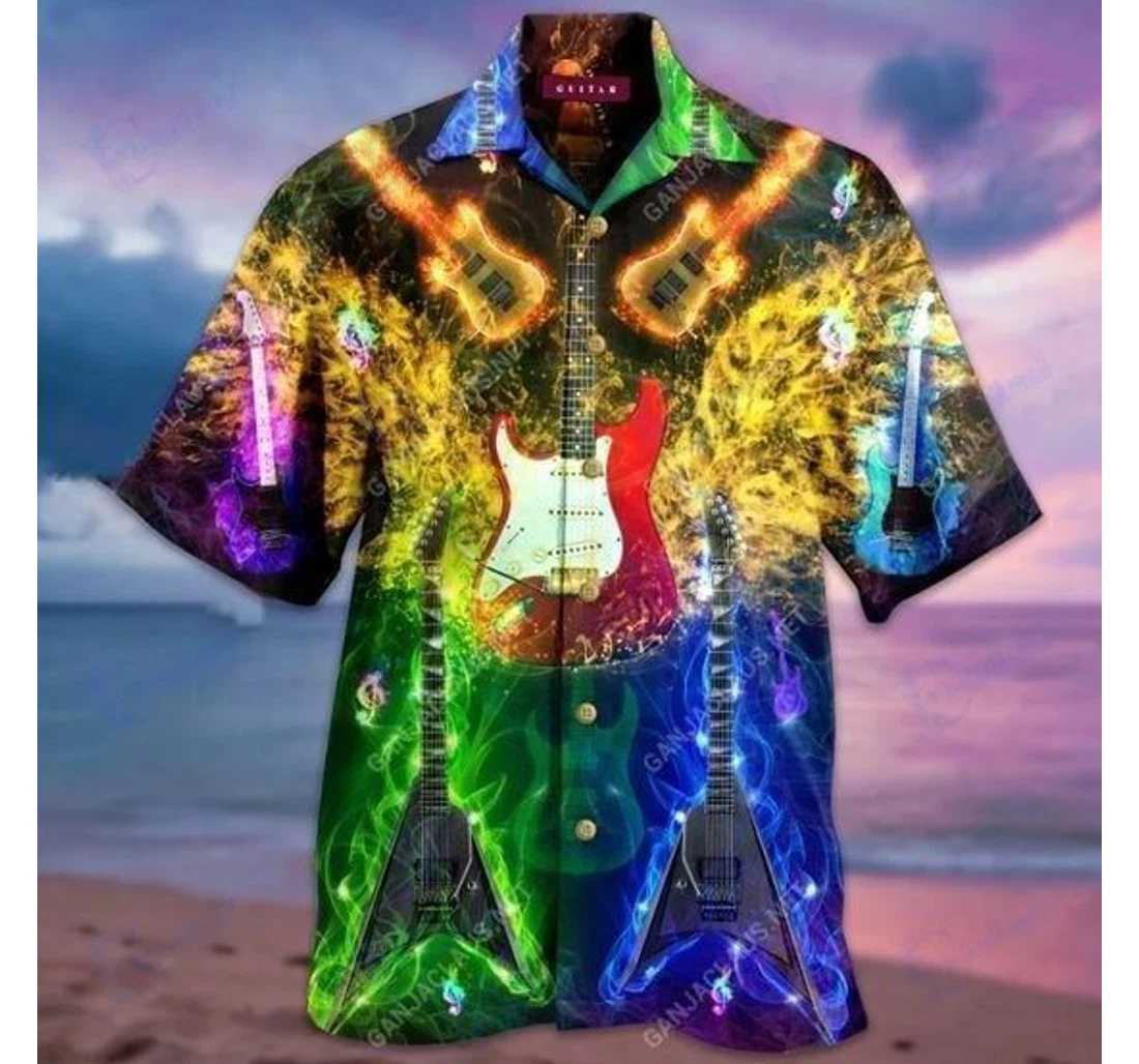 Personalized Guitar Amazing Light Hawaiian Shirt, Button Up Aloha Shirt For Men, Women