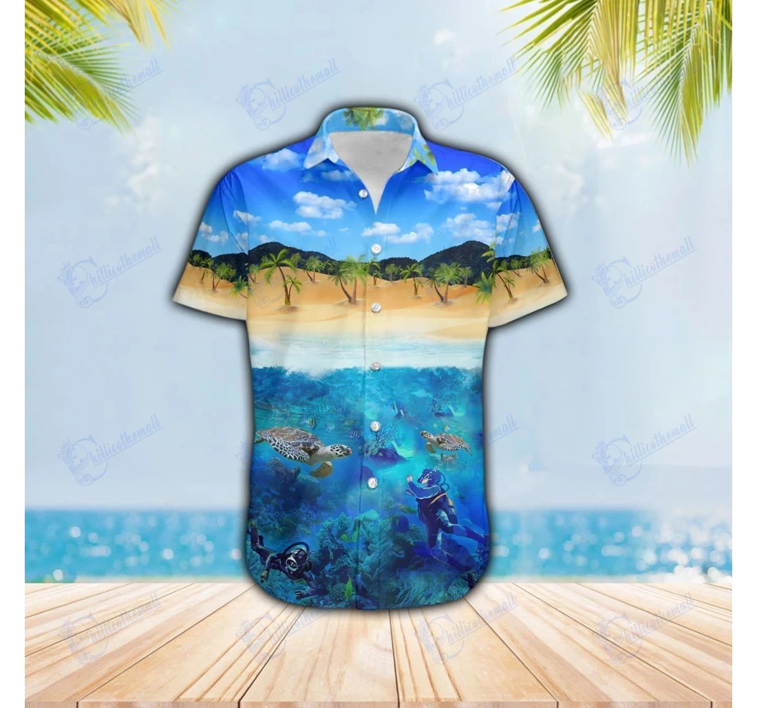 Personalized Scuba Diving - Hawaiian Shirt, Button Up Aloha Shirt For Men, Women