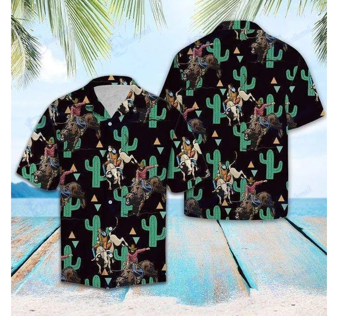 Personalized Find Rodeo Cactus Pattern V Hawaiian Shirt, Button Up Aloha Shirt For Men, Women