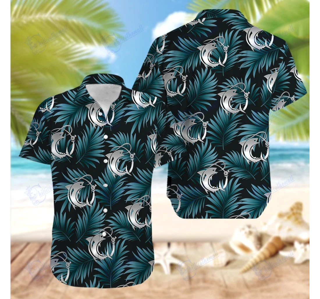 Personalized Fishing Hook Hawaiian Shirt, Button Up Aloha Shirt