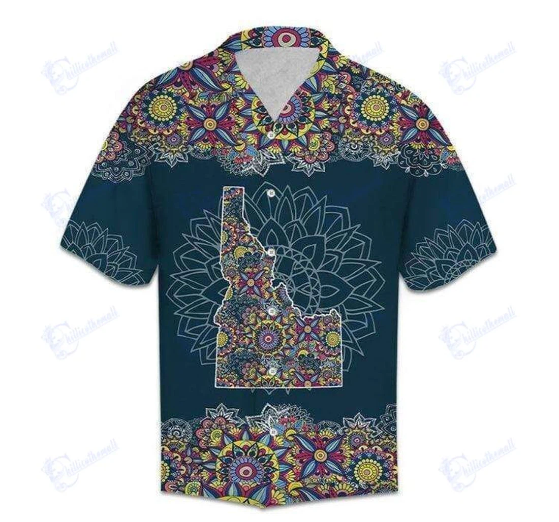 Personalized Mandala Idaho Matching V Hawaiian Shirt, Button Up Aloha Shirt For Men, Women
