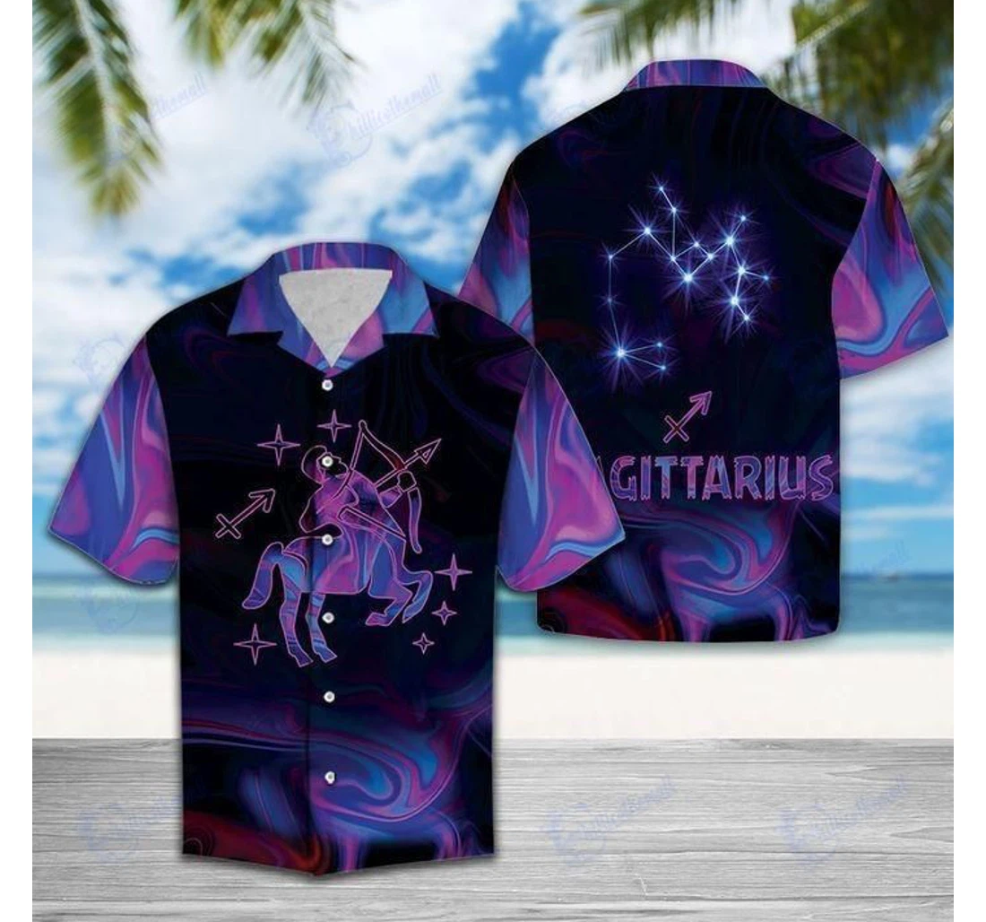 Personalized Discover Cool Amazing Sagittarius Horoscope Zodiac Birthday Gifts Hawaiian Shirt, Button Up Aloha Shirt For Men, Women