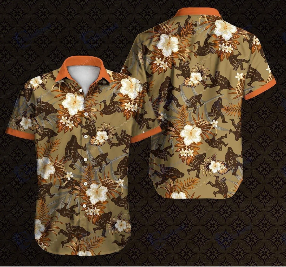 Personalized Bigfoot Beer Lets Drink V-zides Sport Hawaiian Shirt, Button Up Aloha Shirt For Men, Women