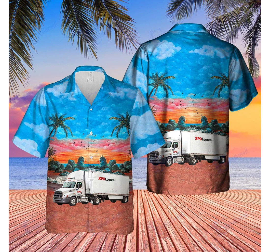 Personalized Xpo Trucks Hawaiian Shirt, Button Up Aloha Shirt For Men, Women