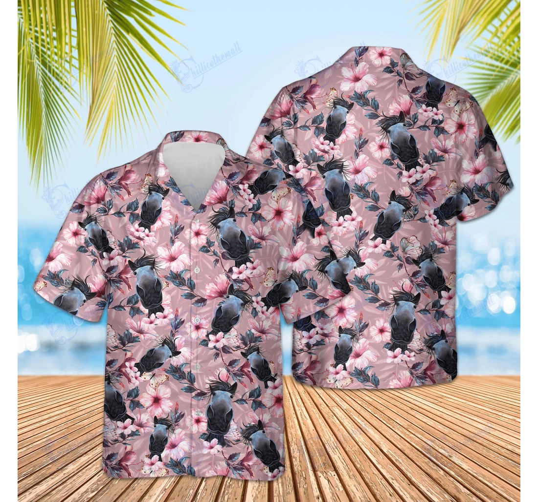 Personalized Horse Hawaiian Shirt, Button Up Aloha Shirt For Men, Women