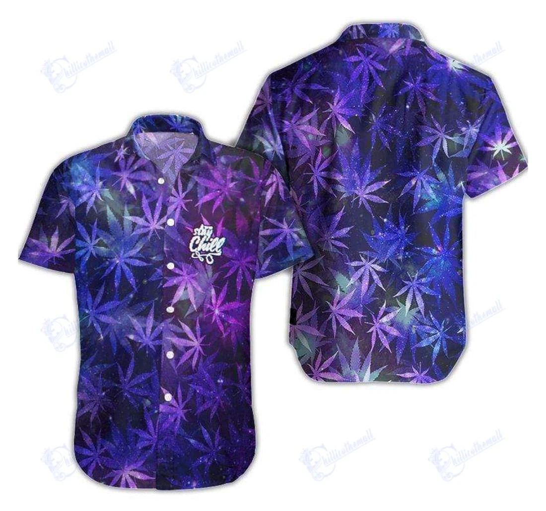 Personalized Purple Weed Stay Chill Dh Hawaiian Shirt, Button Up Aloha Shirt For Men, Women