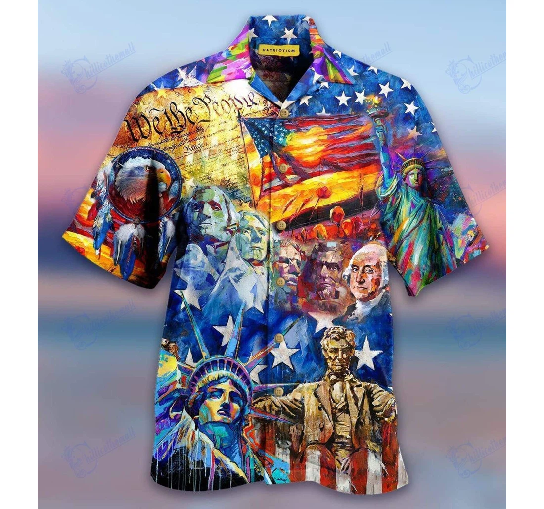 Personalized Zides-sport My Patriotic Heart Beats Independence Day Hawaiian Shirt, Button Up Aloha Shirt For Men, Women