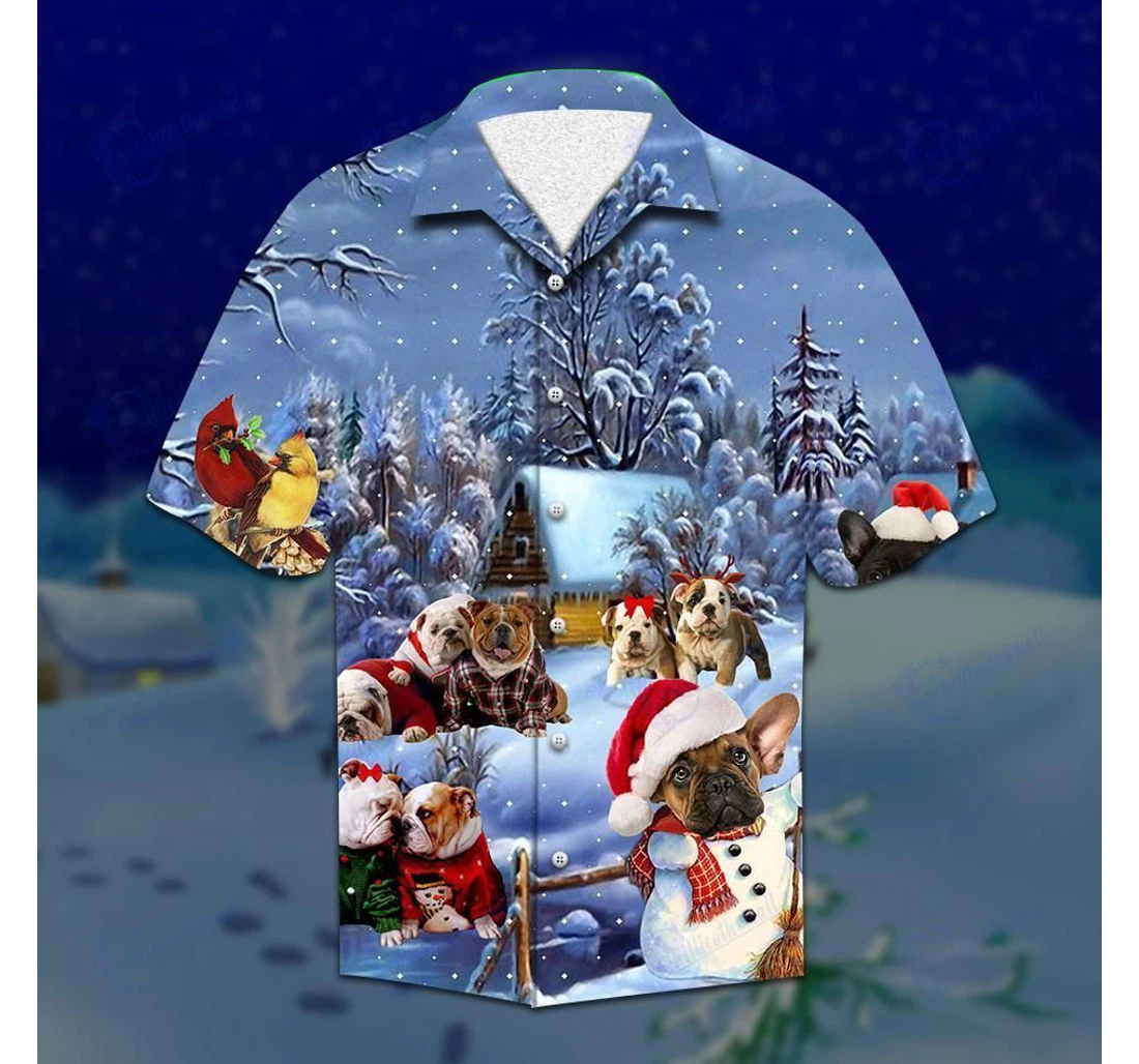 Personalized Zides-sport American Bulldog Christmas Hawaiian Shirt, Button Up Aloha Shirt For Men, Women