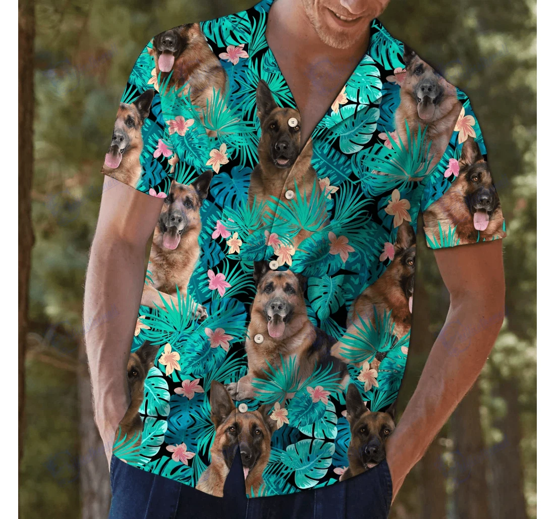 Personalized German Sherpherd V- Zides-sport Hawaiian Shirt, Button Up Aloha Shirt For Men, Women