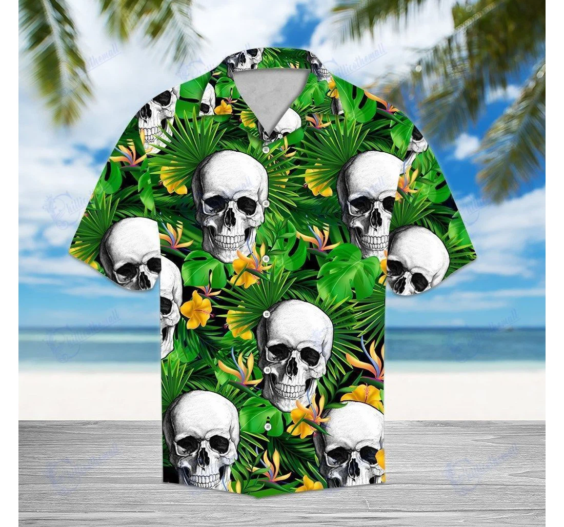 Personalized Find Skull Green Hawaiian Shirt, Button Up Aloha Shirt For Men, Women