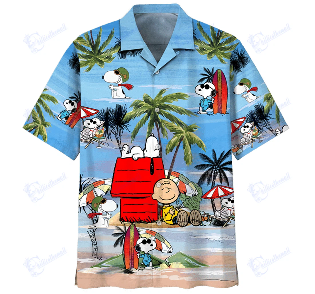 Personalized Snoppy Hawaiian Shirt, Button Up Aloha Shirt For Men, Women