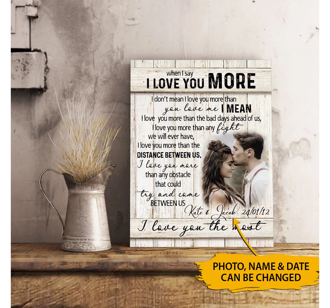 Personalized Poster, Canvas - When I Say I Love You More Special Print Framed Wall Art