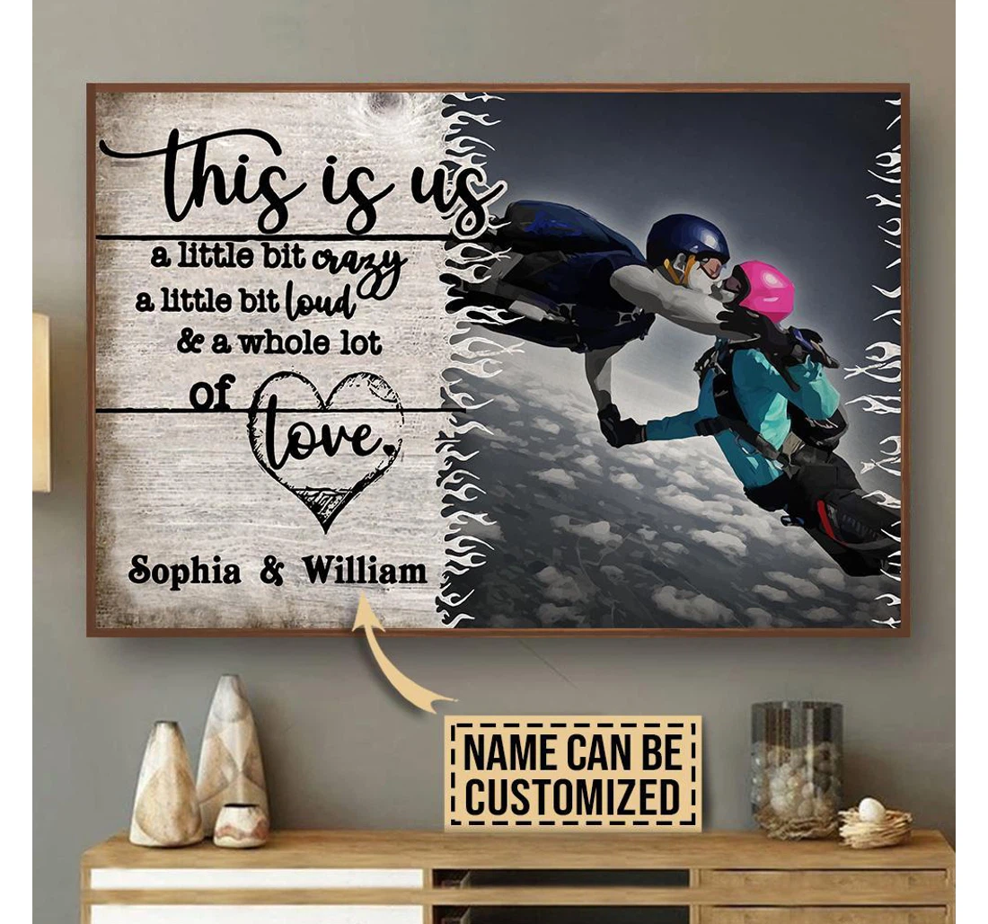Poster, Canvas - Skydiving A Little Bit Custom Print Framed Wall Art