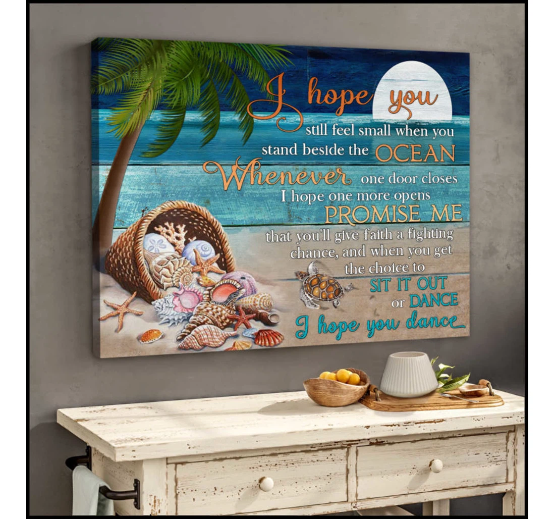 Personalized Poster, Canvas - I Hope You Dance Turtle Print Framed Wall Art