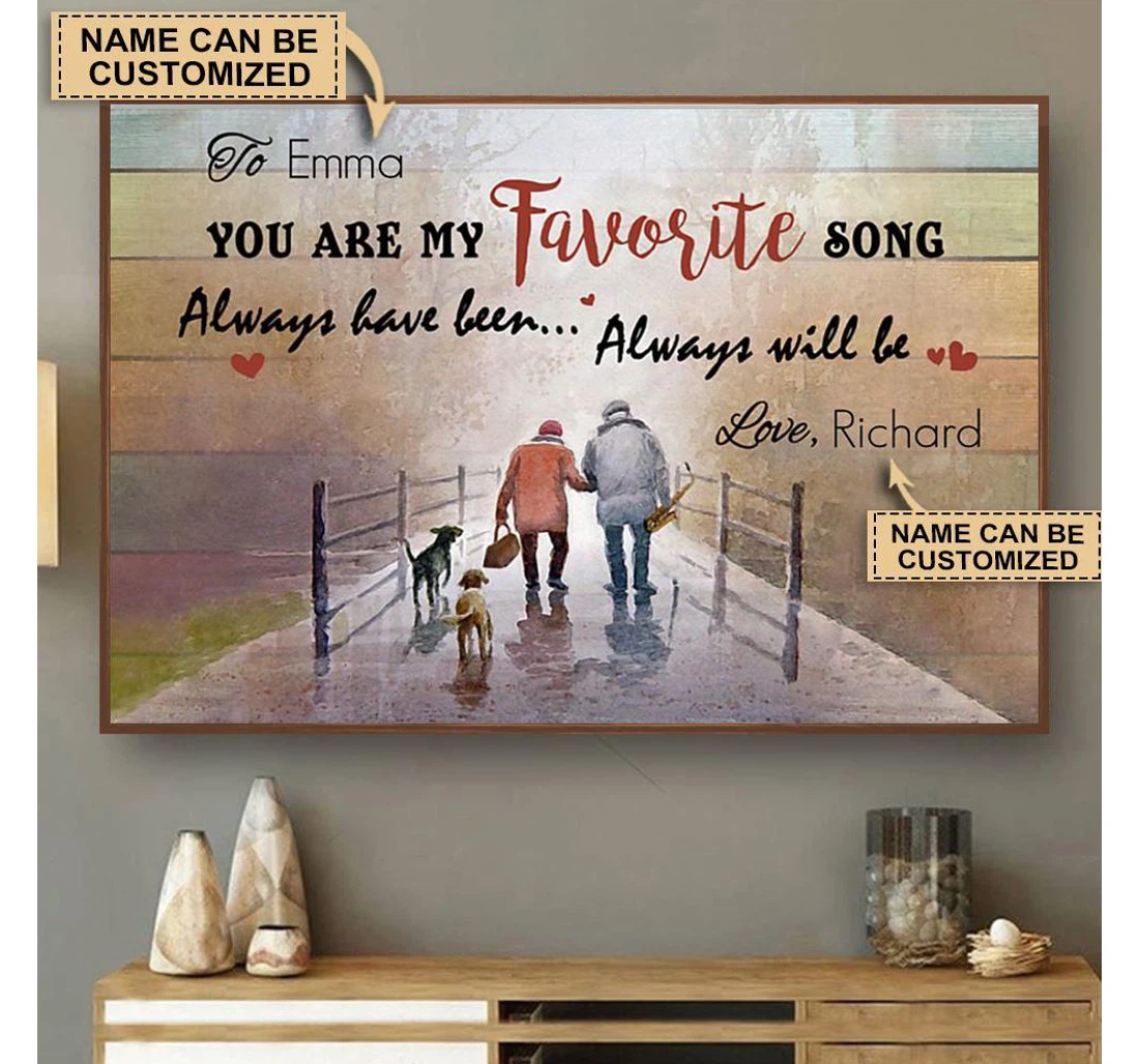 Poster, Canvas - Saxophone You Are My Favorite Song Custom Print Framed Wall Art