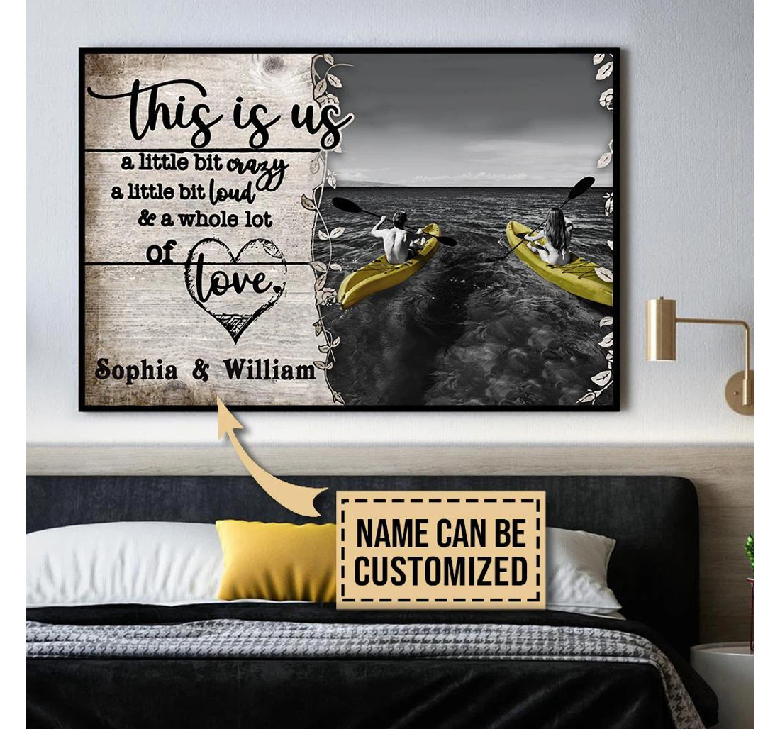 Poster, Canvas - Kayaking A Little Bit Custom Print Framed Wall Art
