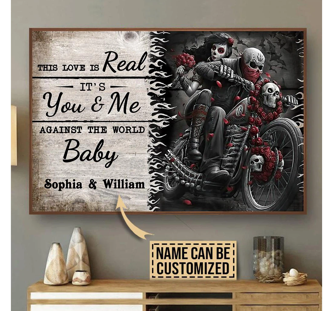 Poster, Canvas - Motorcycling This Love Is Real Custom Print Framed Wall Art