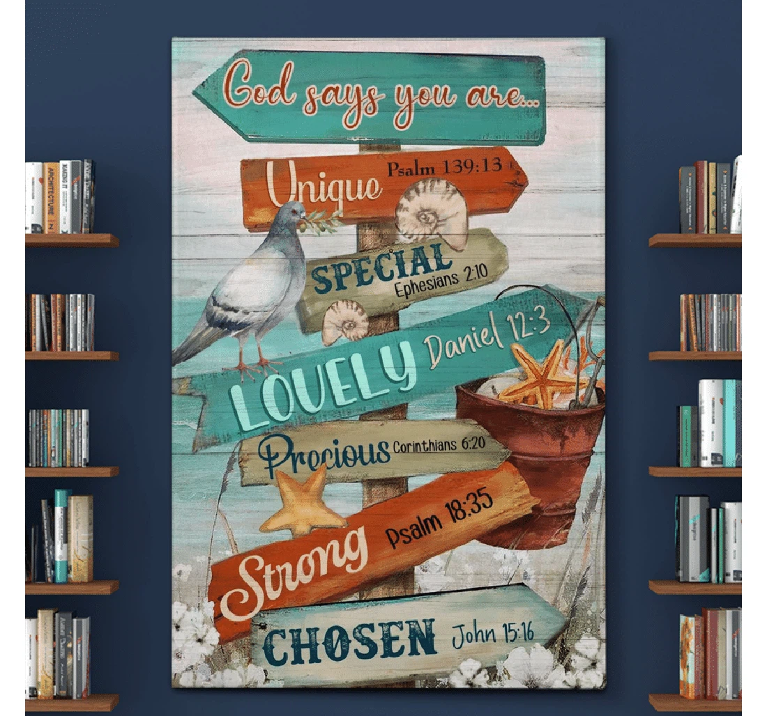Personalized Poster, Canvas - Jesus God Says You Are Unique Precious Strong Print Framed Wall Art