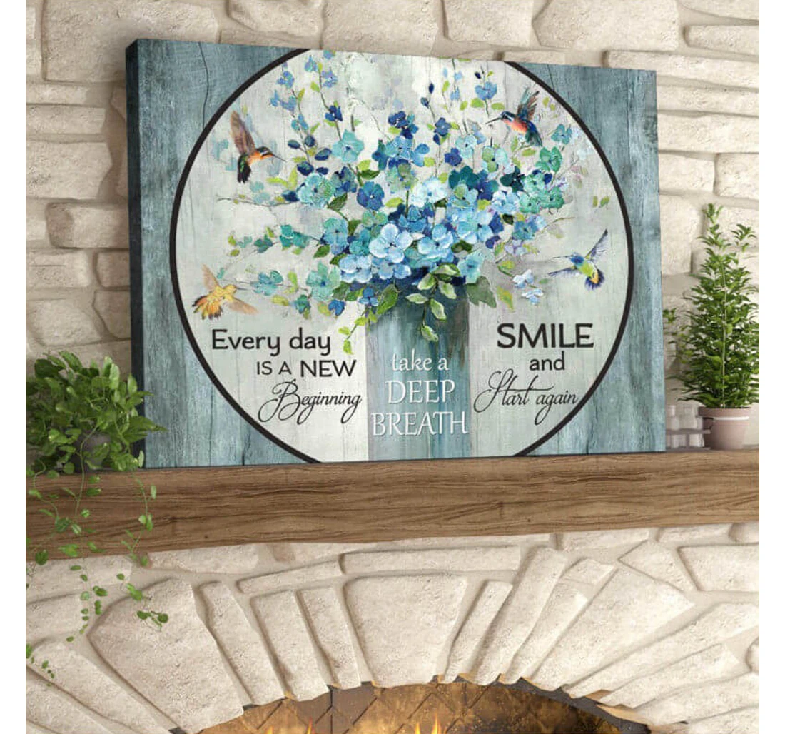 Personalized Poster, Canvas - New Beginning Hummingbird Print Framed Wall Art