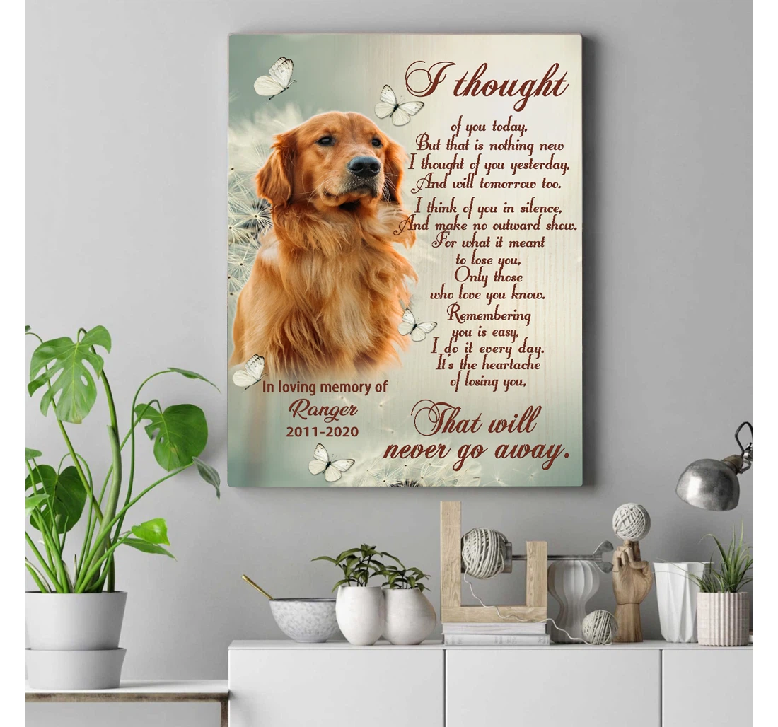 Poster, Canvas - I Thought Of You Today Personalized Special Memorial Dog Lover Print Framed Wall Art