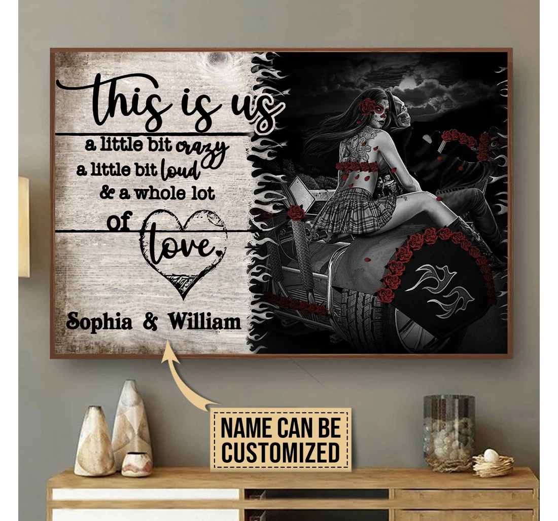 Poster, Canvas - Motorcycling Skeleton Trike A Little Custom Print Framed Wall Art