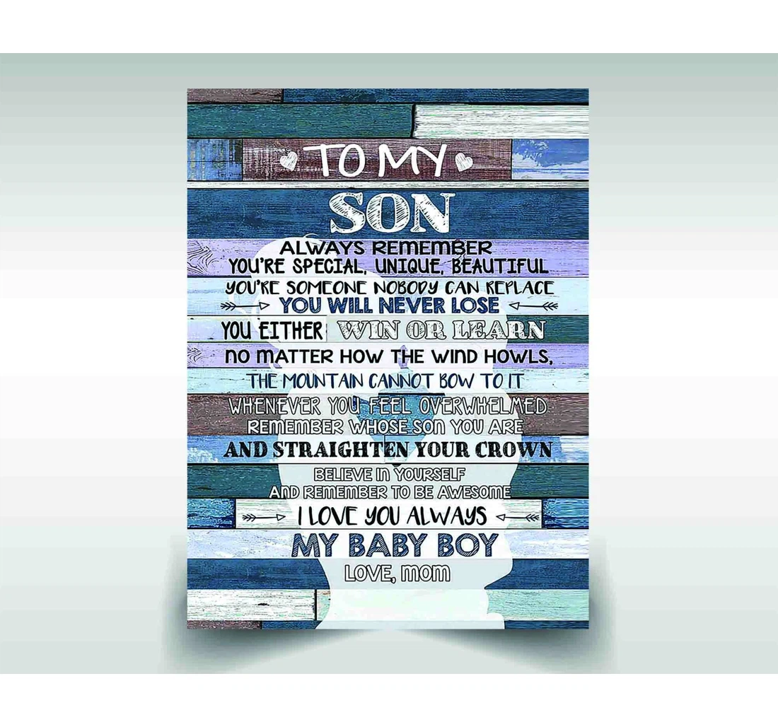 Personalized Poster, Canvas - To My Son Always Remember You're Special Unique Beautiful You Will Never Lose I Love You Always My Baby Love Mom Print Framed Wall Art