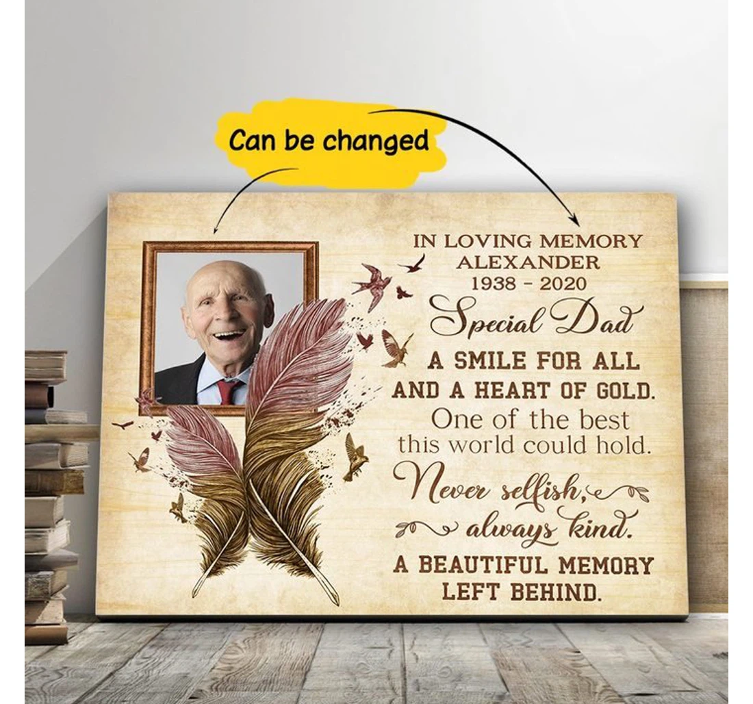 Personalized Poster, Canvas - In Loving Memory Alexander Special Dad A Smile All And A Heart Of Gold One Of The Best This World Could Hold Never Selfish Always Kind A Beautiful Print Framed Wall Art