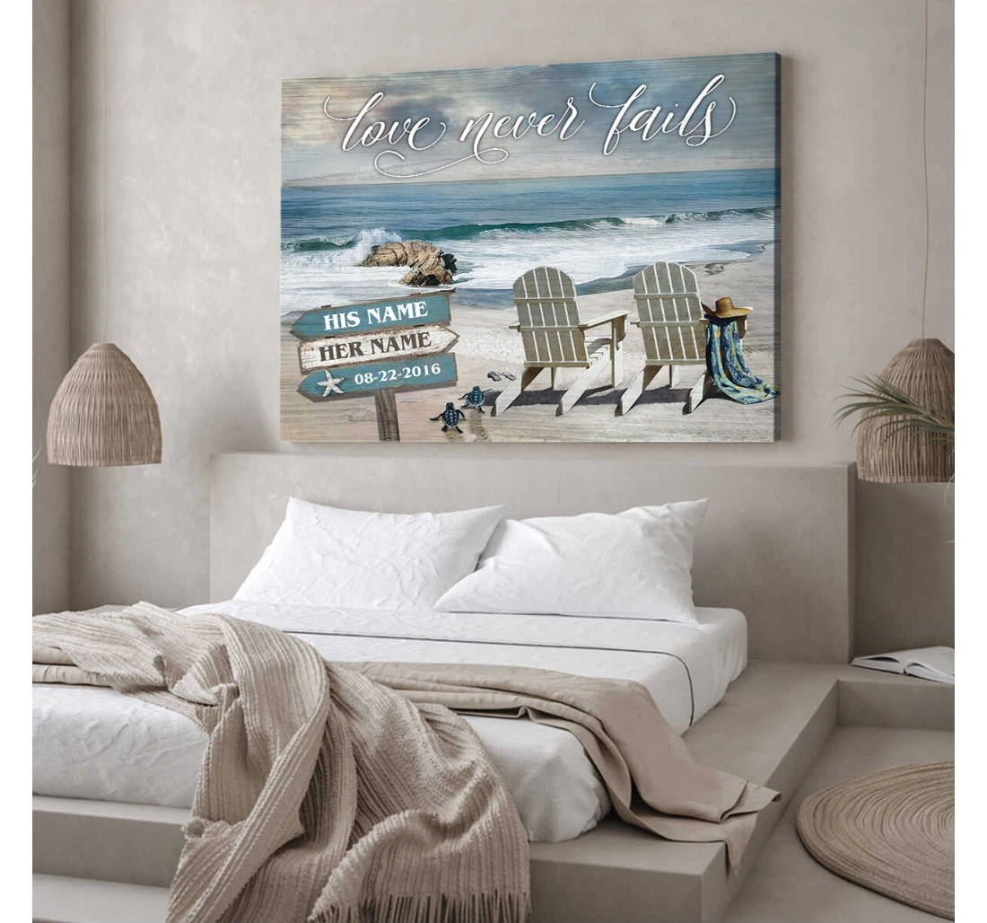 Poster, Canvas - I Hope You Dance Sand Castle On The Beach Custom Names Mom And Daughter Personalized Print Framed Wall Art