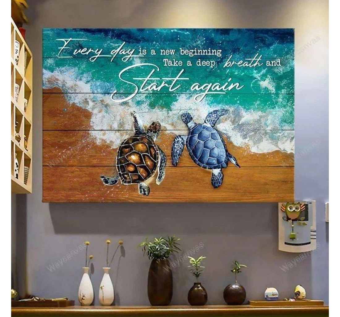 Personalized Poster, Canvas - Jesus Every Day Is A New Beginning Take A Deep Breath And Start Again Print Framed Wall Art