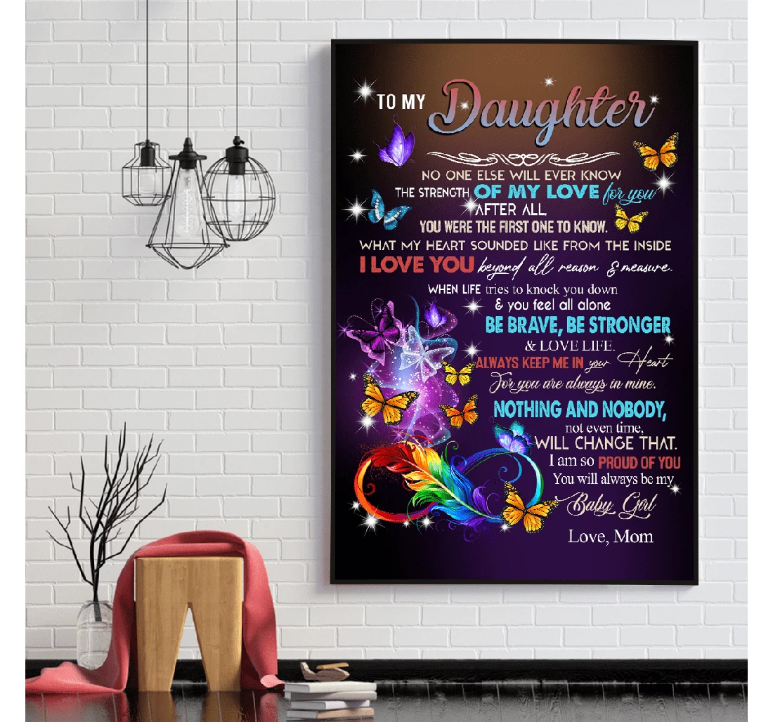 Personalized Poster, Canvas - A Special To Daughter Her Or Print Framed Wall Art