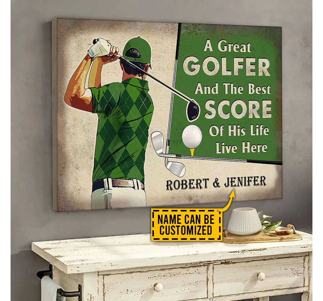 Poster, Canvas - Juneteenth Personalized Golf Print Framed Wall Art