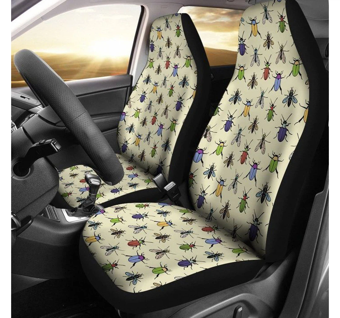 Colorful Kind Of Bug Pattern Design Universal Front Car Seat Cover