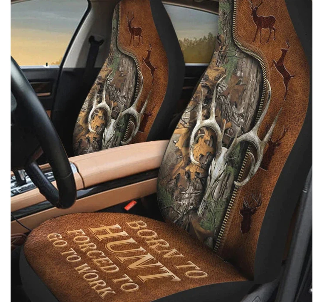 Born To Hunt Bucket For Universal Front Car Seat Cover