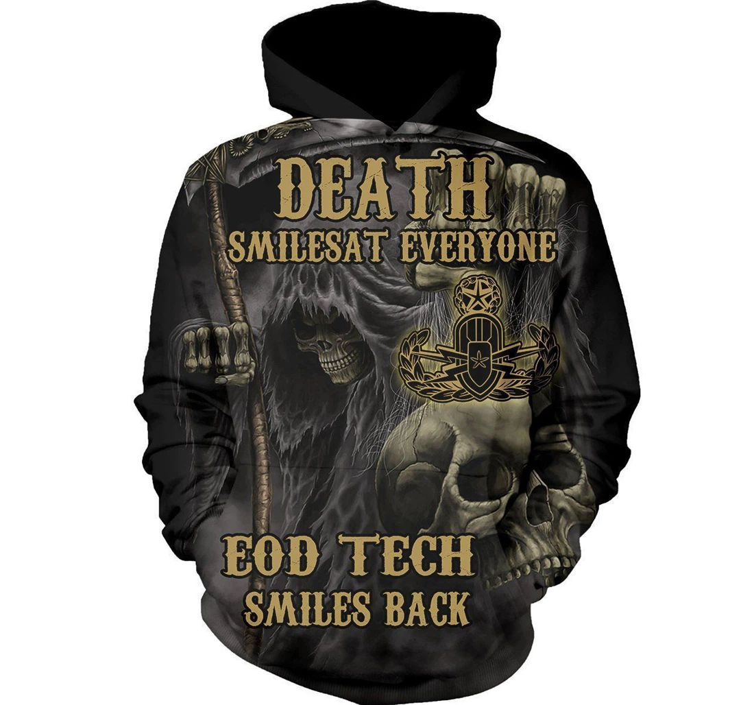 Personalized Cool Eod Tech Smiles Back - 3D Printed Pullover Hoodie