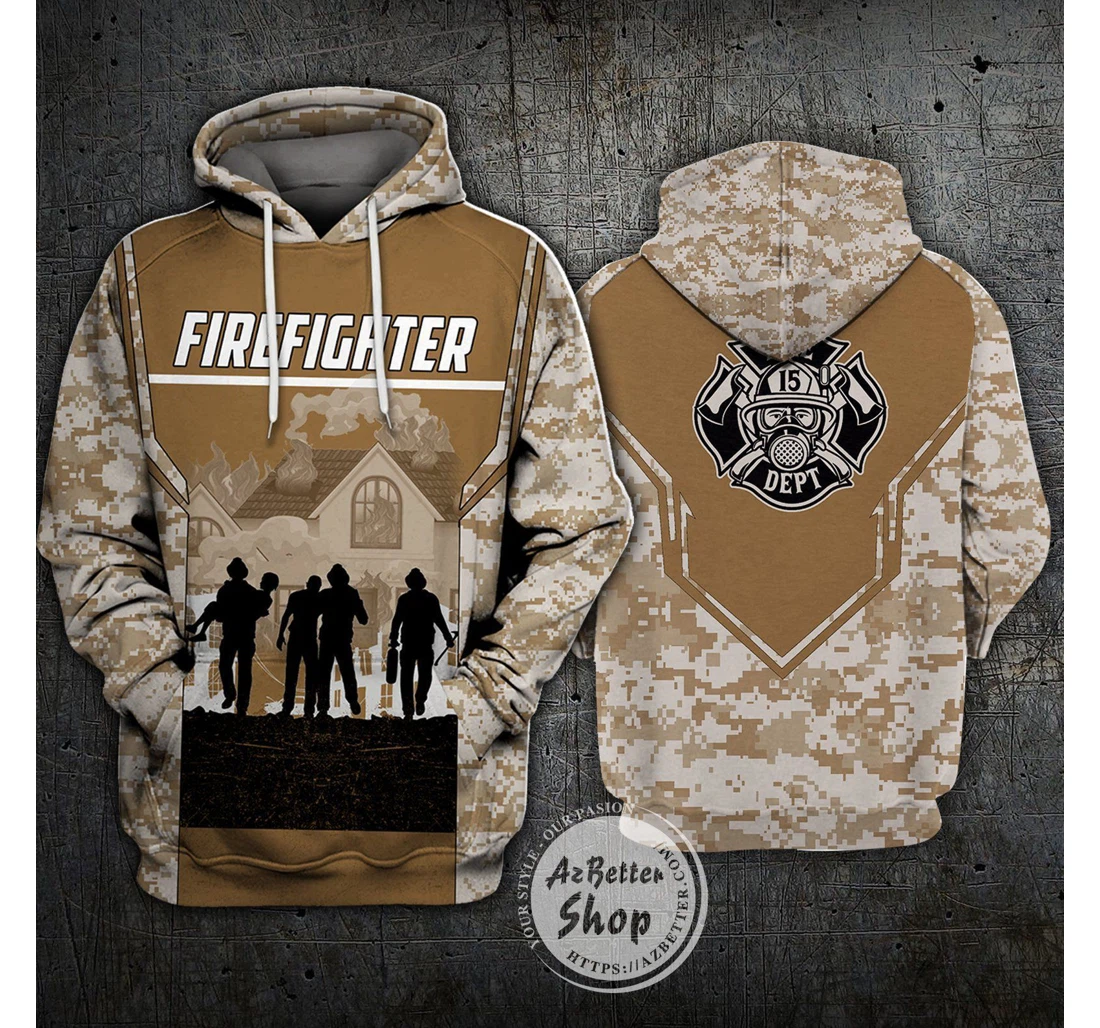 Personalized Firefighter Love Working - 3D Printed Pullover Hoodie