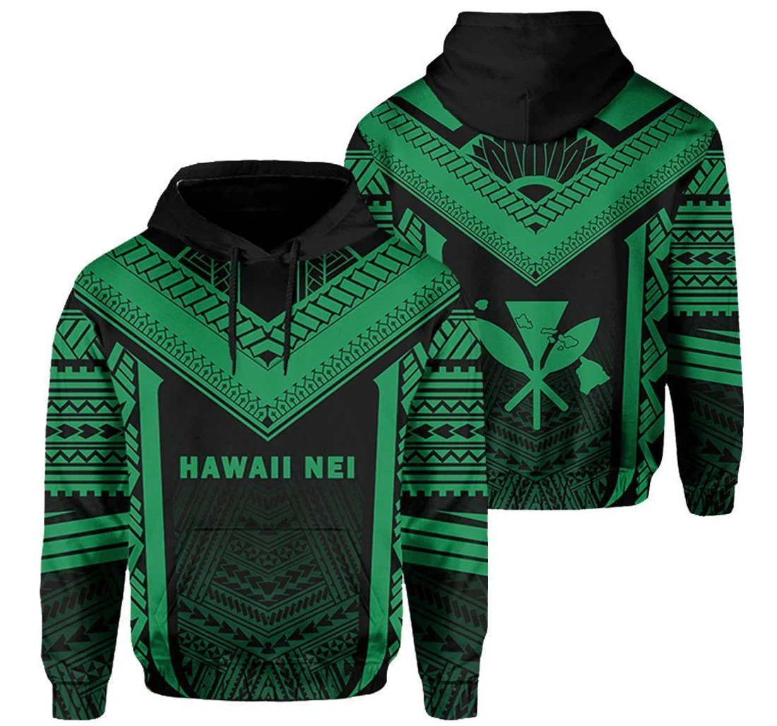 Personalized Hawaii Kanaka Polynesian Active Green Ah Hkhze - 3D Printed Pullover Hoodie